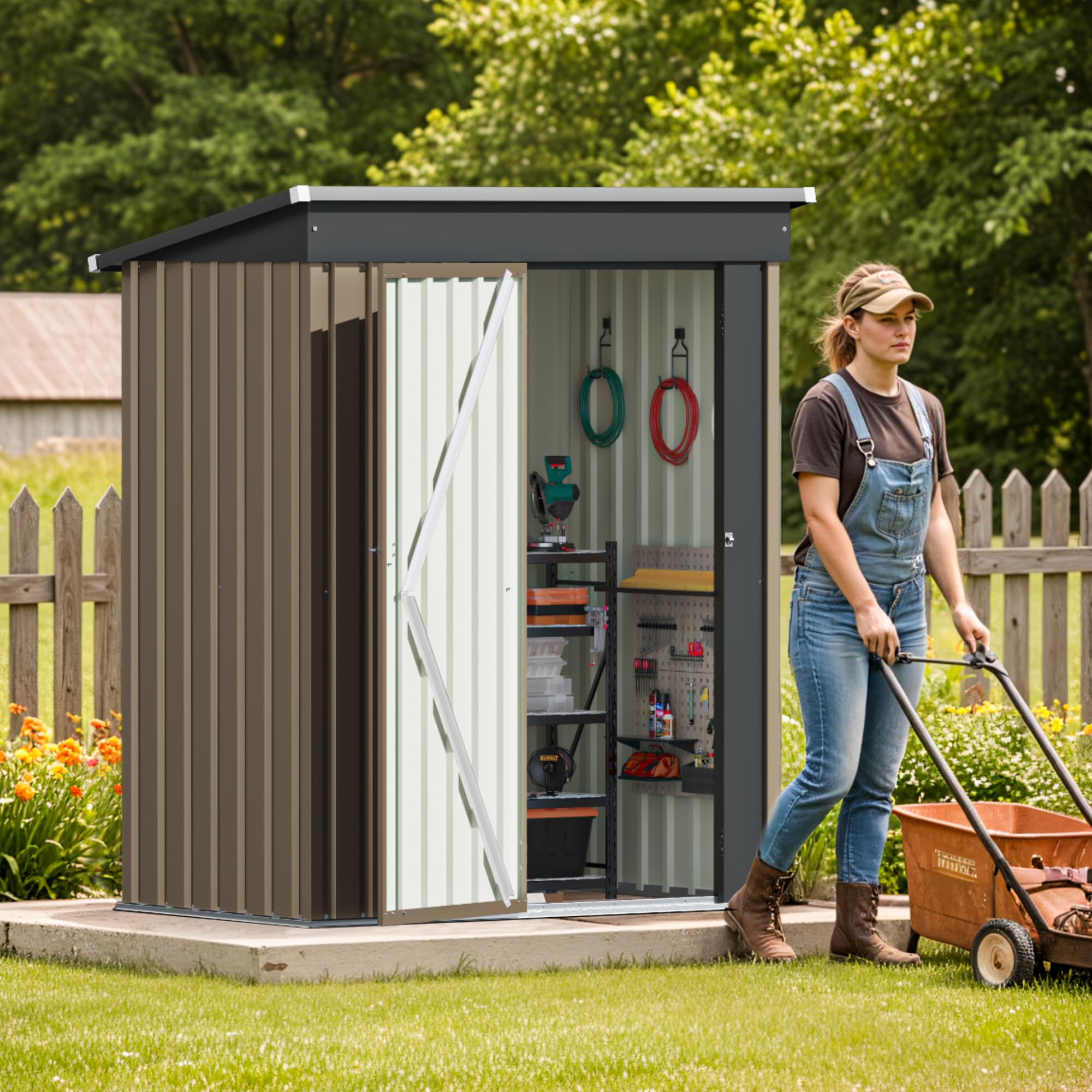 Amazon.com : Patiolife 5x3 FT Outdoor Storage Shed, Small Tool